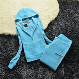 2021 Women's Brand Velvet Fabric Tracksuits Velour Suit Women Track Suit Hoodies And Pants fat sister