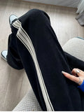 Streetwear Women 's Joggers Sweatpants Women Pockets Side Stripe Baggy Tech Wide Leg Pants Harajuku Loose Sports