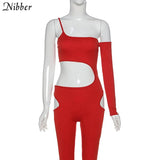 sexy hollow out sling jumpsuits women Solid color basic club party black playsuits summer fashion stretch jumpsuit