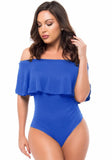 Sexy Off-the-shoulder Short Sleeves Solid Ruffles