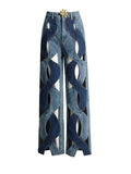 Toloer Wind Design Sense Straight Pants 2024 Spring And Autumn New Fashion Hollow Out Color Twist Jeans Female-Outfit