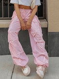Drawstring Y2K Baggy Cargo Pants-Outfit