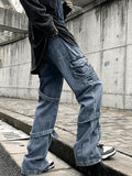 Men's Strap Detail Vintage Cargo Jeans-Outfit