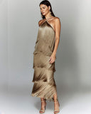 Fashion Hanging Neck Solu Back Open