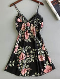 Lolita Style Floral Satin Two Piece