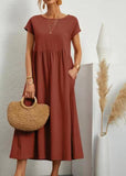 Solid Color Sleeveless Loose Cotton Into Pocket
