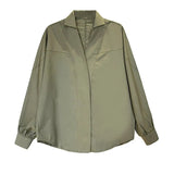 Women White Elegant Big Size Blouse New V-collar Long Sleeve Loose Fit Shirt Fashion Tide Spring Autumn 2023