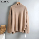 Autumn Winter basic oversize thick Sweater pullovers Women 2021 loose cashmere turtleneck Sweater Pullover female Long
