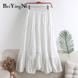 Korean Irregular Pleated Skirt Women Fashion 2020 Kawaii Elegant Elastic High Waist Skirts Female Preppy Casual