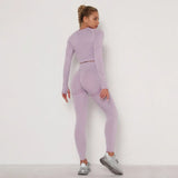 Sets Skinny Tracksuit Breathable Bra Long Sleeve Top Seamless Outfits High Waist Push Up Leggings Gym Clothes Sport