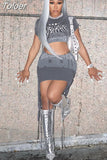Sexy Asymmetric Mini Dress Sets Two Piece Skirt Set for Women Short Matching Sets Streetwear Baddie Outfits