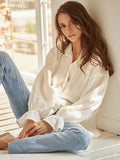 Fashion White Office Woman Blouses 2022 Autumn Lapel Long Sleeve 100%Cotton Shirts Lady Elegant Chic Top Female