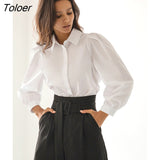 Elegant White Blouses Shirts Female Button Up Top Women 2022 Long Sleeve Office Lady Autumn Spring Wild Blusas Casual