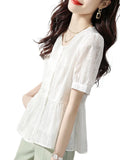 Doll-Shirt Temperament Commuting Style Exquisite And Intellectual 2025 Summer Commuting Fashion Casual Loose Korean Version Of