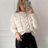 White Knitted Sweater 2022 Women Loose Casual Ladies Pullover Fashion Femme Chandails 2022 Autumn Winter Suéter