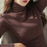 Sweaters Turtleneck 2020 Autumn Winter Tops Sweater Lady Black White Thin Pullover Jumper Knitted Sweater Pull Femme