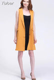 Philosophy women vest autumn jacket brand WaistCoat pockets open stitch sleeveless blue pink beige blazer colete