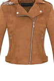 2023 New Arrial Women Autumn Winter Suede Faux Leather Jacket Lady Fashion Matte Motorcycle Coat Biker 9 Colors