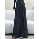 High-Rise High-Waisted Broad-Legged Casual Pants Women Autumn New Loose-Fitting Thin