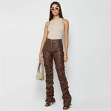 Fashion Tight Long Leather Trousers Personality