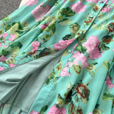 Retro Breeze Mashed Floral Shirt Collar Dress Women's Spring Waists Thin Senior Sense Light Luxury Big