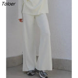 Autumn Winter Casual Outfits Women Two Piece Sets Pullovers Sweater Tops High Waisted Long Pants Outwear Matching