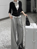 Niche Thin Temperament Zipper Loose Knitted Jersey Spring And Autumn Black Coat