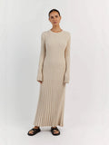 Women's Fashion Elegant Knitted Dress Sweater Dress Holiday Style Solid Color Bottom