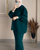 2025 New Solid Color Loose Blouse Casual Lazy Skirt