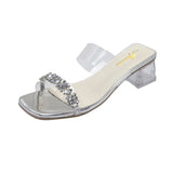 High And Cool Slippers Women Summer Wear High-End Sense 2025 New Transparent Coarse And Skirts Word