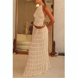 Women's New Sleeveless Hanging Neck Top Half Dress Two