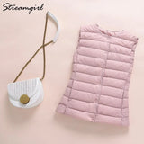 Down Vest Women Outerwear Ultra Light Jacket Women 2019 Sleeveless Ultra Thin Down Jacket Female Women's Warm Vest
