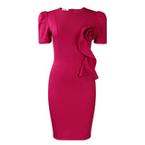 Women's 2025 New Fashion Elegant Brace For The Duh Leh Side Solid Color Short-Sleeved African