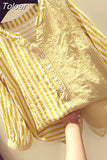 Stripe Shirt Women's New Korean Loose Versatile Shirt Spring Office Ladies V-neck Shirts Pullover Vintage