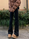 Black Micro-Tight Jeans 2025 New Autumn And Winter Large-Size Trousers Showing Thin Plus Thick Straight
