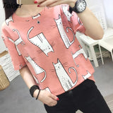 T-shirts Women Short Sleeve Tees Striped Leisure Chic O-neck All-match 2XL Loose Korean Style Ins Breathable Slim