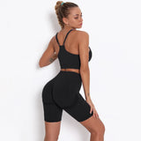 Women Vital Seamless Fitness Set Workout Sport Wear Gym Clothing Sexy Booty Shorts Bra High Waist Leggings Sports