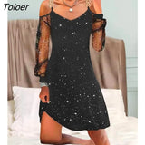 for Women Christmas Wine Glass Print Contrast Mesh Casual Dress & Christmas Dress Fashion Europe&America Women