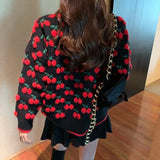 Korobov 2021 Autumn Winter New Women Embroidery Knit Pullovers Korean Long Sleeve Hit Color Patchwork Sweaters Women