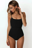 Toloer Popular Female One-Piece Swimsuit Solid Color Special Cloth Belt Integrated Bikini 19139-Outfit