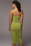 Sexy Pleated Strap Midi Party