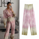 Bohemian Tie Dye Satin Pants Summer Oversize Casual Beach Pantalones De Mujer Baggy Trousers Za 2021 Women Bottom