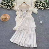 Folded T-Shirt With Irregular Hembo Skirt Dress Suit