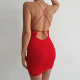 Suspenders V-Neck Sexy Low-Cut Strapless Backless Slim Bodycon