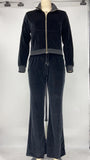 Tracksuit Winter Velvet Two Piece Set Zipper Jacket Top And Wide Leg Pants Sweatpants Matching Sets Casual Sport