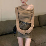 Shoulder Sling Vest Women's New Summer Folded Blouse