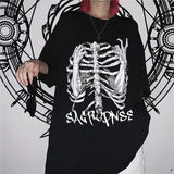 tshirts goth Harajuku tops Butterfly lightning print Loose Short Sleeve kawaii anime t shirt 2023 NEW plus size