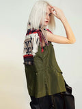 Women Loose Fit Green Tassels Embroidery Big Size Casual Vest New Lapel Sleeveless Fashion Spring Autumn 2023