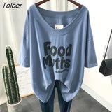 Short-sleeved T-shirt Women Korean Style Fashion Trend Low Neckline Loose Large Size V-neck Collarbone Thin T Shirt