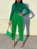 Women's Clothing Large-Size Fashion Temperament Casual Thin High-Waisted Trousers Solid African Professional